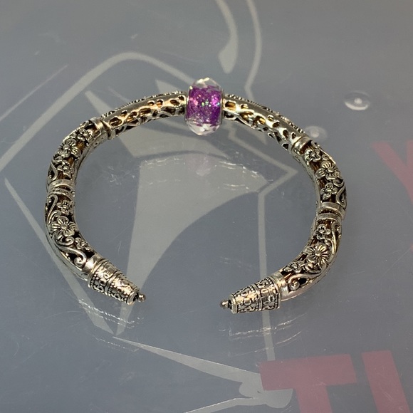 FILIGREE + HANDMADE LAMPWORK BANGLE 5.5 cm diameter - Picture 3 of 5